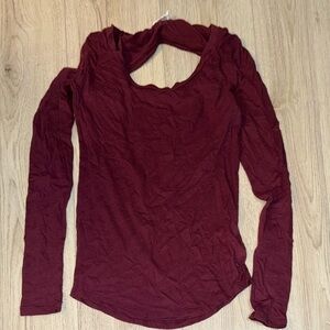 PINK Victoria's Secret Maroon Long Sleeve Top shirt